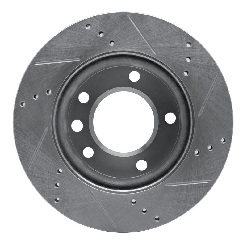 Dodge Sprinter 2500 Brake Rotor (1) - Front Left - R1 Concepts - Drilled & Slotted - Silver - `02-`06